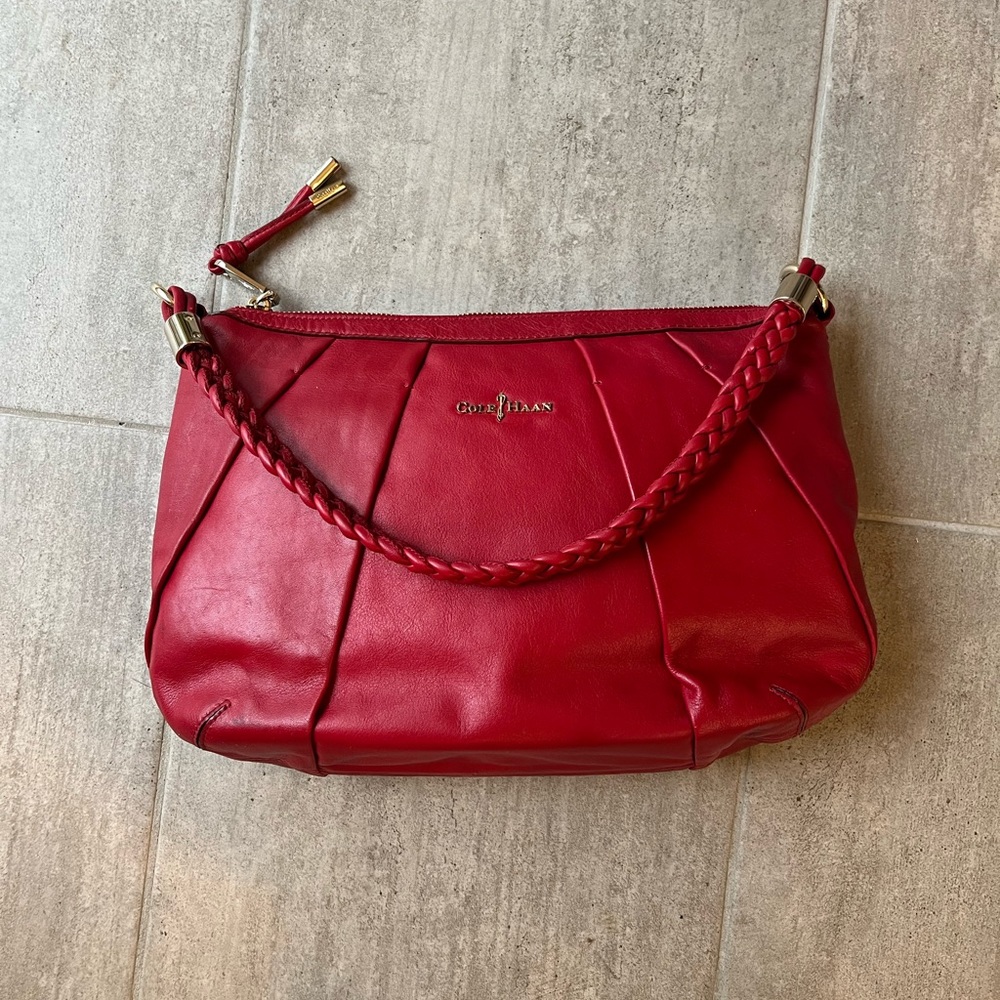 COLE HAAN Red Adele Hobo Bag